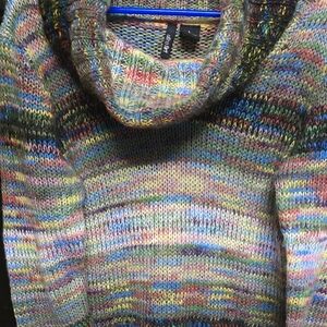 Ultra Flirt Stylish Heather Multicolor Cowl Neck Cozy Sweater/ Mini Dress Large